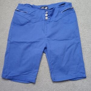 Women's plus size 2X stretchy blue shorts